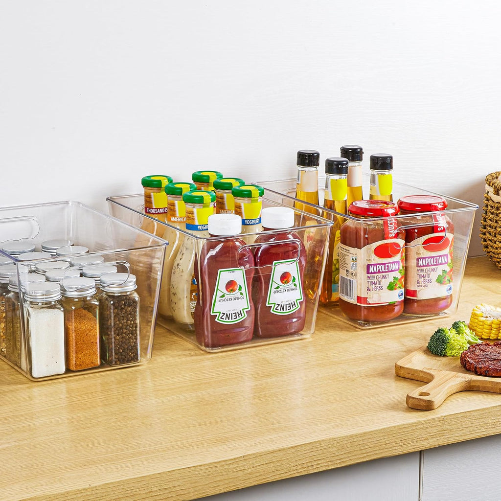 Clear pantry storage bins with handles, 6-pack – view 7