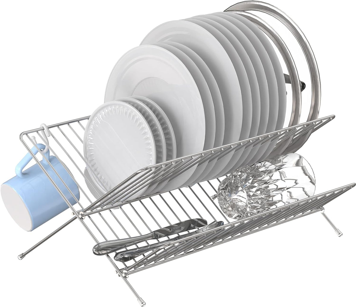 Collapsible Dish Drying Rack, Chrome