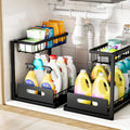 Slide-out under sink organizer, 2-pack, black – view 1