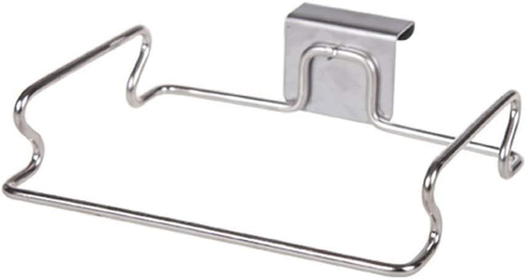 Stainless steel cabinet door trash bag holder – view 1