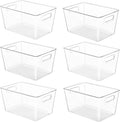 Clear pantry storage bins with handles, 6-pack – view 1
