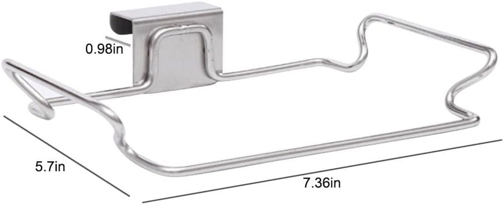Stainless steel cabinet door trash bag holder – view 2